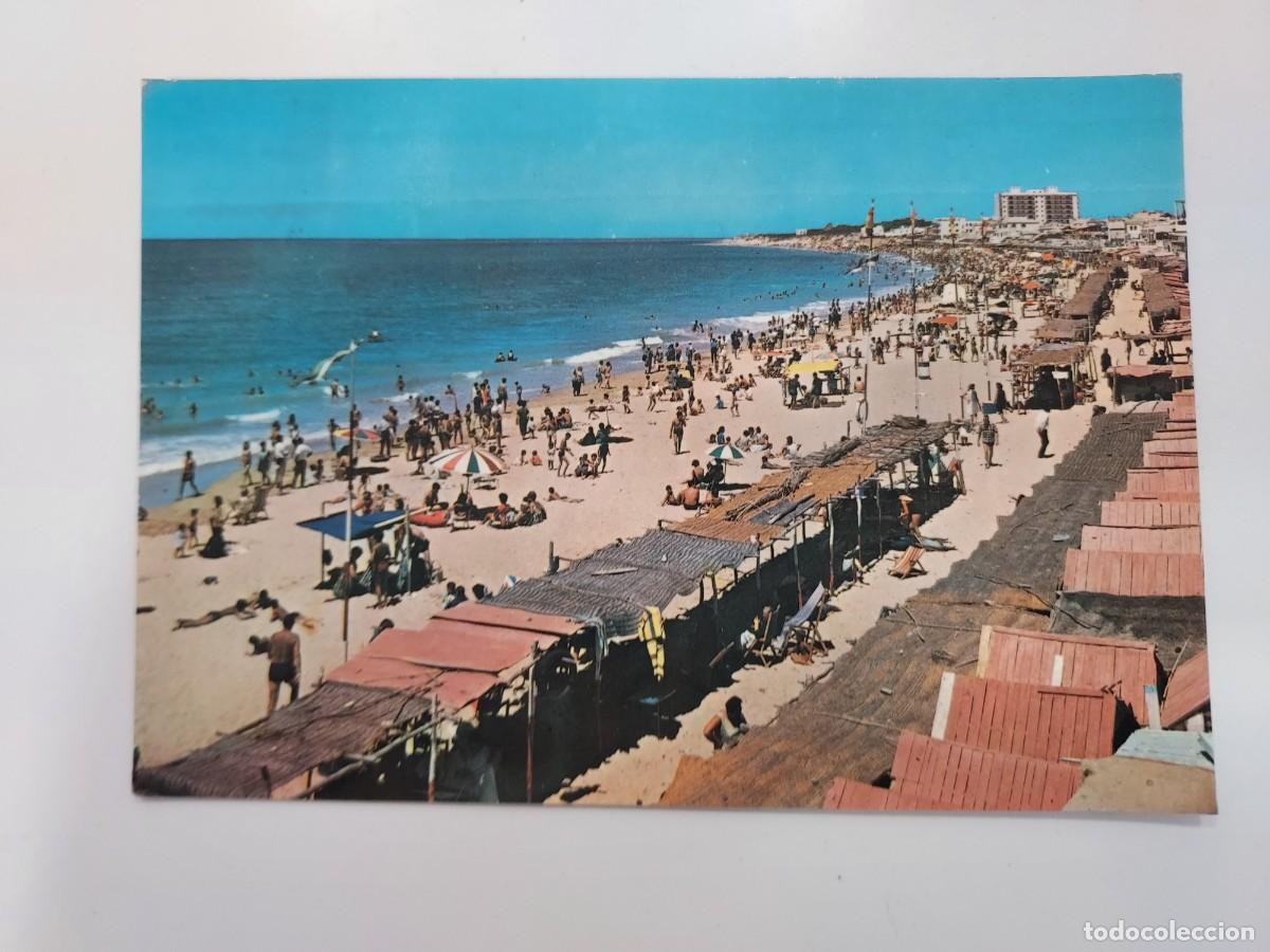 Postales: POSTAL ROTA PLAYA DE LA COSTILLA. 1965. CIRCULADA. CADIZ. BOLA&Ntilde;OS. MATASELLOS ROTA