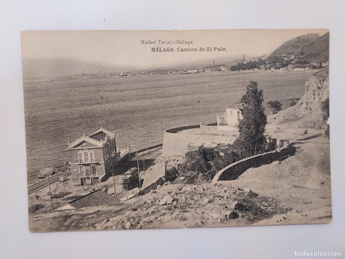 Postales: POSTAL MALAGA CAMINO DE EL PALO (FERROCARRIL TREN). SIN CIRCULAR. RAFAEL TOVAL. HAUSER Y MENET