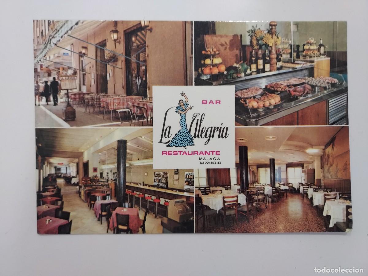 Postales: POSTAL MALAGA RESTAURANTE LA ALEGRIA BAR. 1972. SIN CIRCULAR