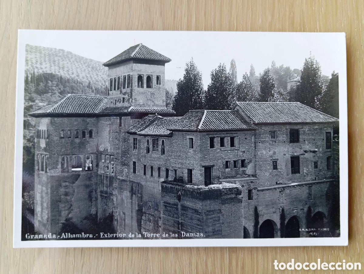 Postales: POSTAL GRANADA ALHAMBRA EXTERIOR TORRE DE LAS DAMAS G.H. ALSINA 66 SIN CIRCULAR