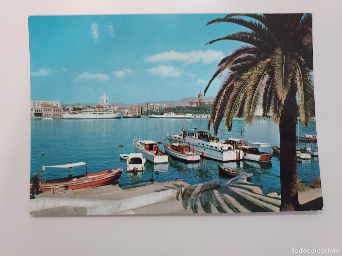 Postales: POSTAL MALAGA PUERTO Y VISTA PARCIAL. 1964. ESCRITA