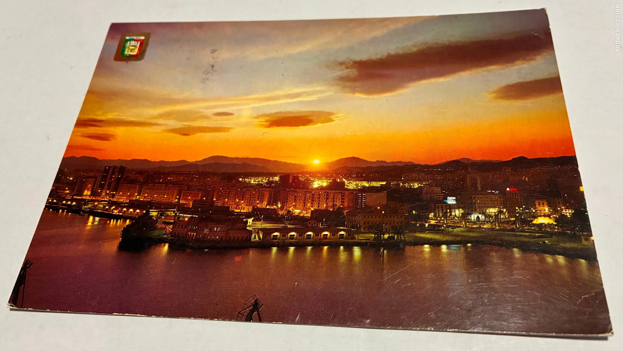 Postales: POSTAL MALAGA COSTAL DEL SOL PUESTA DEL SOL EN EL PUERTO