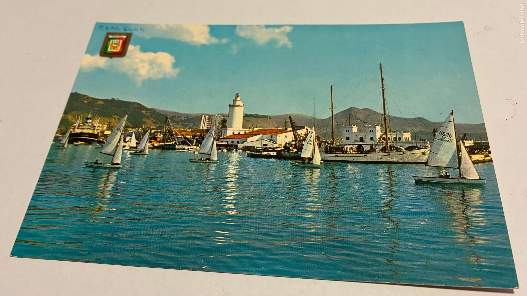 Postales: POSTAL MALAGA COSTA DEL SOL REAL CLUB MEDITERRANEO SALIDA DE BALANDROS