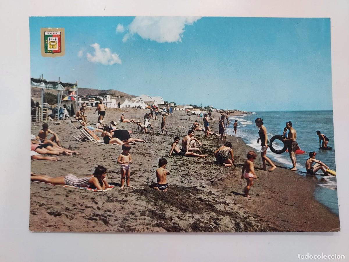 Postales: POSTAL MALAGA RINCON DE LA VICTORIA PLAYA. 1964. CIRCULADA. DOMINGUEZ 172 MATASELLOS RINCON VICTORIA