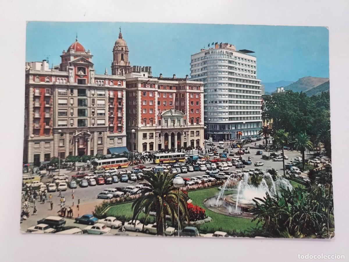 Postales: POSTAL MALAGA PLAZA DE QUEIPO DE LLANO Y ACERA DE LA MARINA. 1968. CIRCULADA