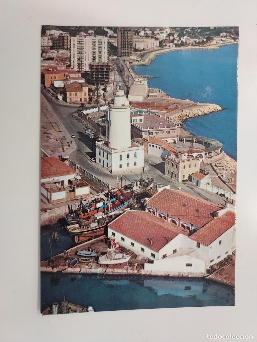 Postales: POSTAL MALAGA VISTA AEREA (FAROLA). 1968. CIRCULADA. SORIMA