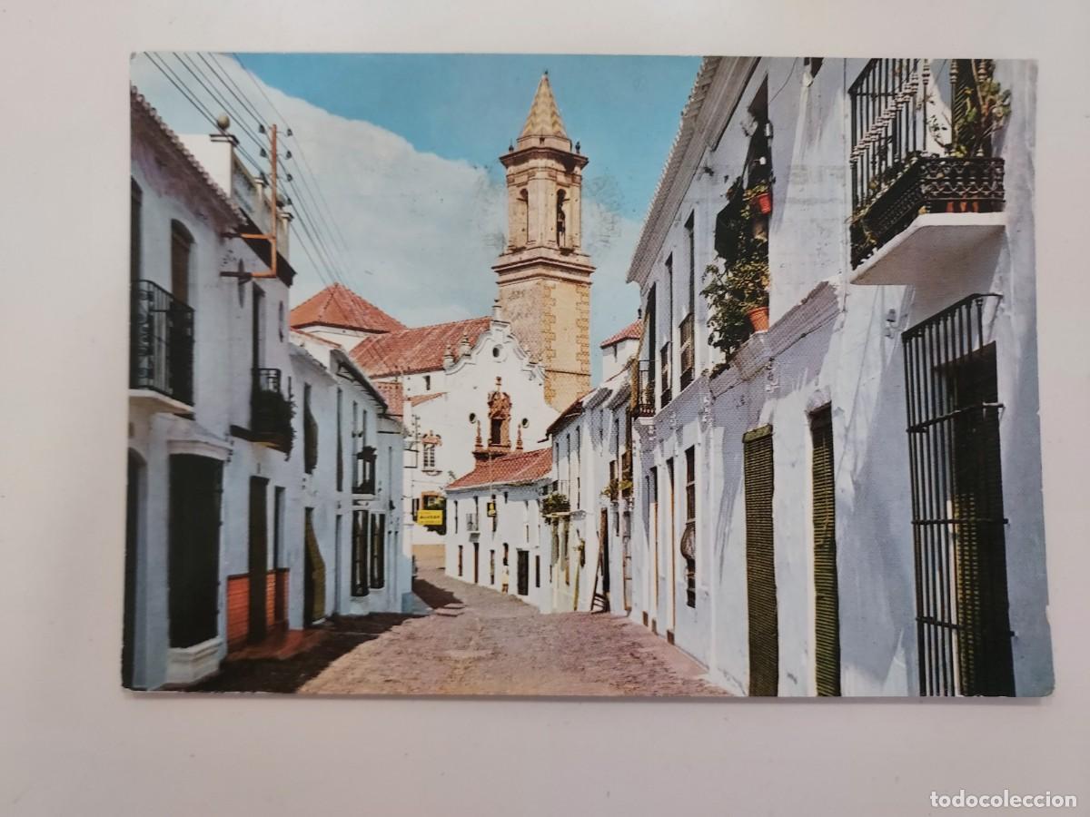 Postales: POSTAL ESTEPONA CALLE DE SEVILLA IGLESIA DE LOS REMEDIOS. 1967. CIRCULADA. MALAGA. 8