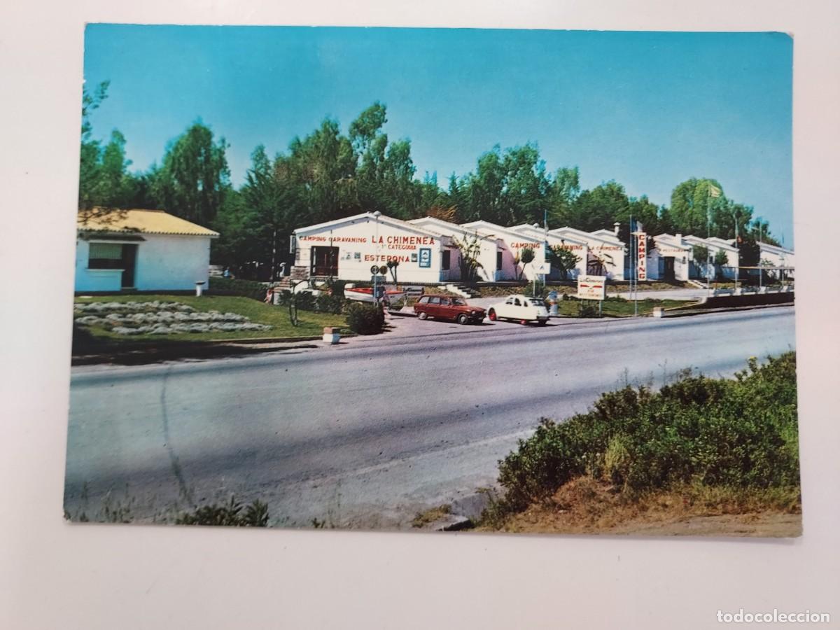 Postales: POSTAL ESTEPONA CAMPING CARAVANNING LA CHIMENEA. 1973. SIN CIRCULAR. MALAGA