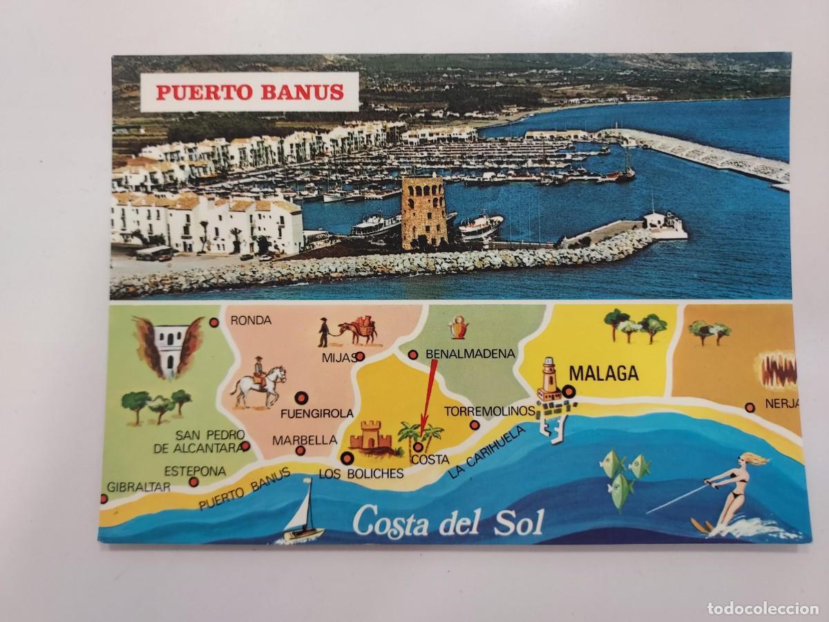 Postales: POSTAL MARBELLA PUERTO BANUS. MAPA. 1977. SIN CIRCULAR. MALAGA. EDICIONES FOTO ANTONIO 34