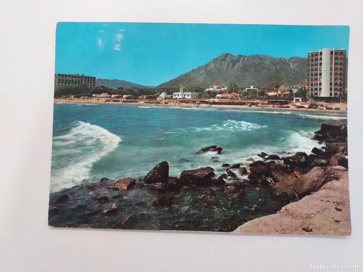 Postales: POSTAL MARBELLA PLAYA DEL FARO. 1964. CIRCULADA. MALAGA