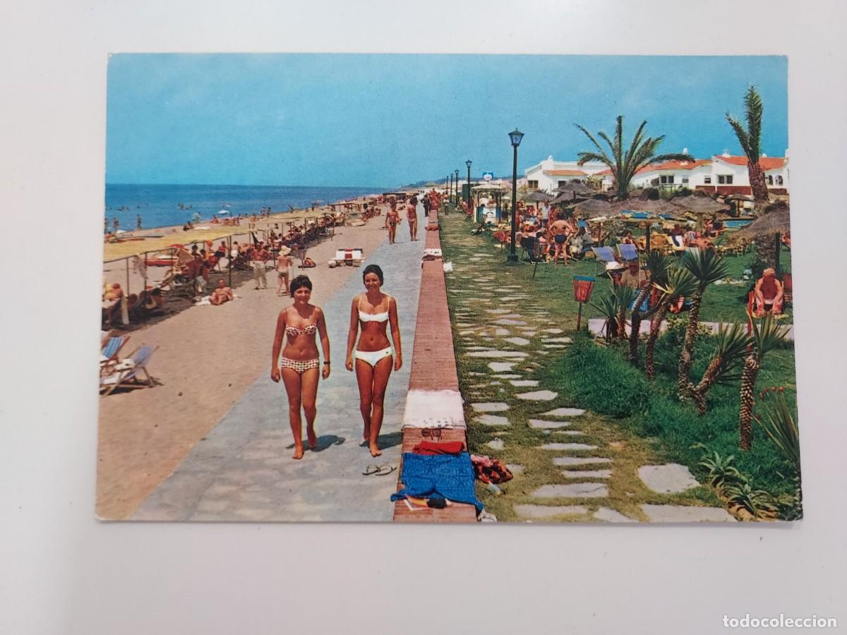 Postales: POSTAL MARBELLA PLAYA HOTEL PINOMAR. 1970. CIRCULADA. MALAGA. MATASELLOS TORRE DEL MAR