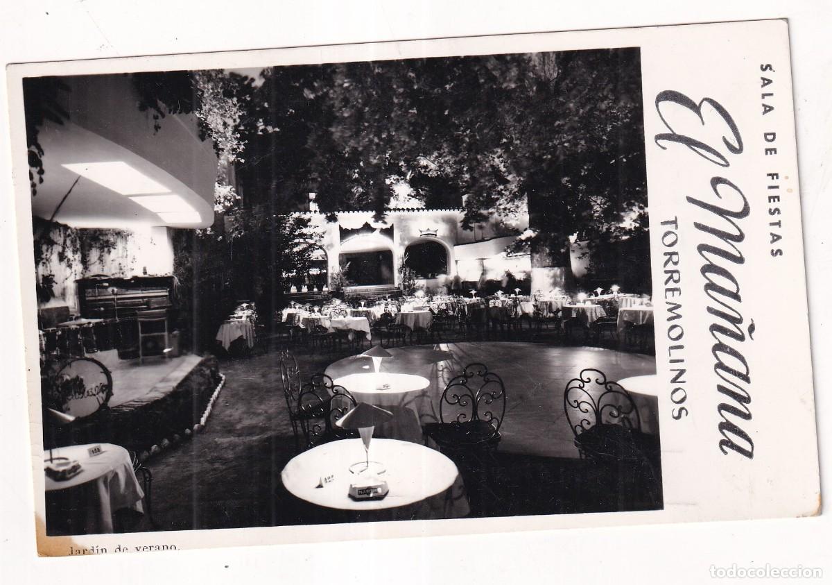 Postales: POSTAL FOTOGR&Aacute;FICA DE TORREMOLINOS. SALA DE FIESTAS EL MA&Ntilde;ANA. JARDIN DE VERANO. CIRCULADA