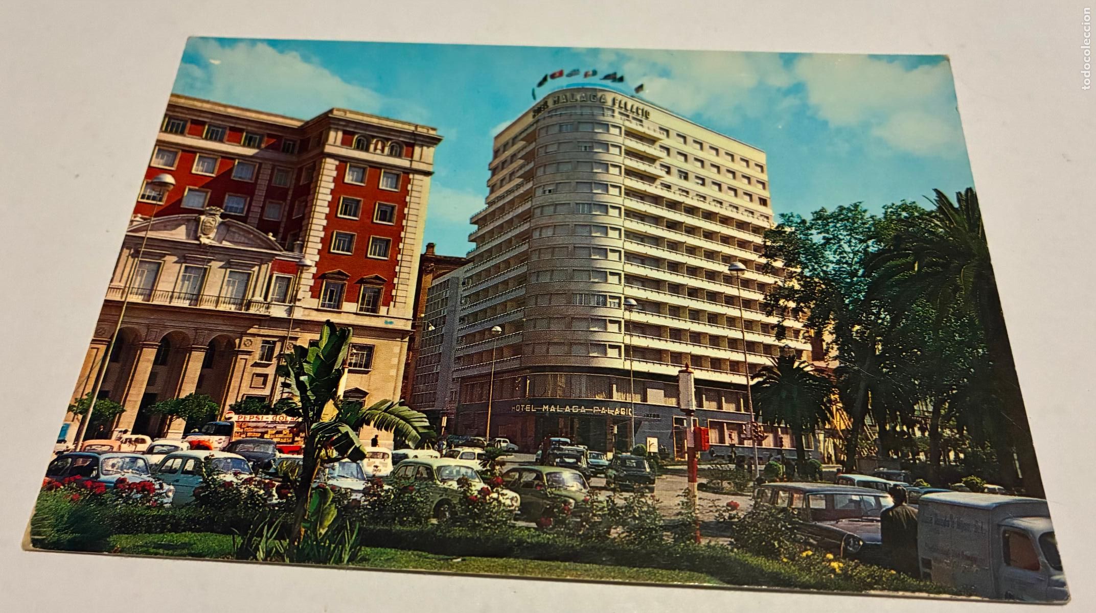 Postales: POSTAL MALAGA ACERA DE LA MARINA HOTEL MALAGA