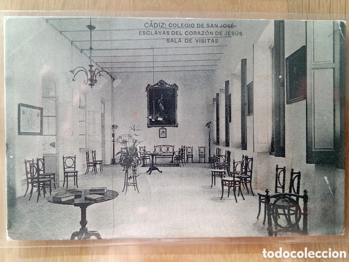 Postales: POSTAL C&Aacute;DIZ COLEGIO DE SAN JOS&Eacute; ESCLAVAS DEL CORAZ&Oacute;N DE JES&Uacute;S HAUSER Y MENET ANTERIOR 1905 ESCRITA