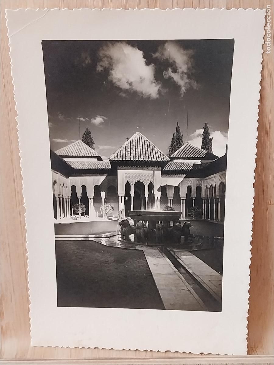 Postales: GRANADA PATIO LEONES TARJETA FOTOGRAFICA A&Ntilde;OS 50 PRECIOSA 17.3X11.3CMS ORIGINAL *****