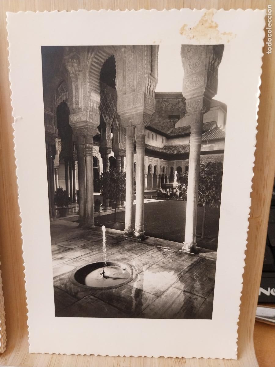 Postales: GRANADA PATIO LEONES TARJETA FOTOGRAFICA A&Ntilde;OS 50 PRECIOSA 17.3X11.3CMS ORIGINAL **-***