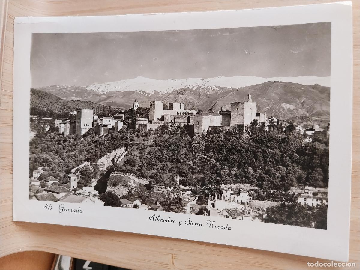 Postales: GRANADA ALHAMBRA Y SIERRA NEVADA POSTAL 45 SC ORIGINAL BN PRECIOSA