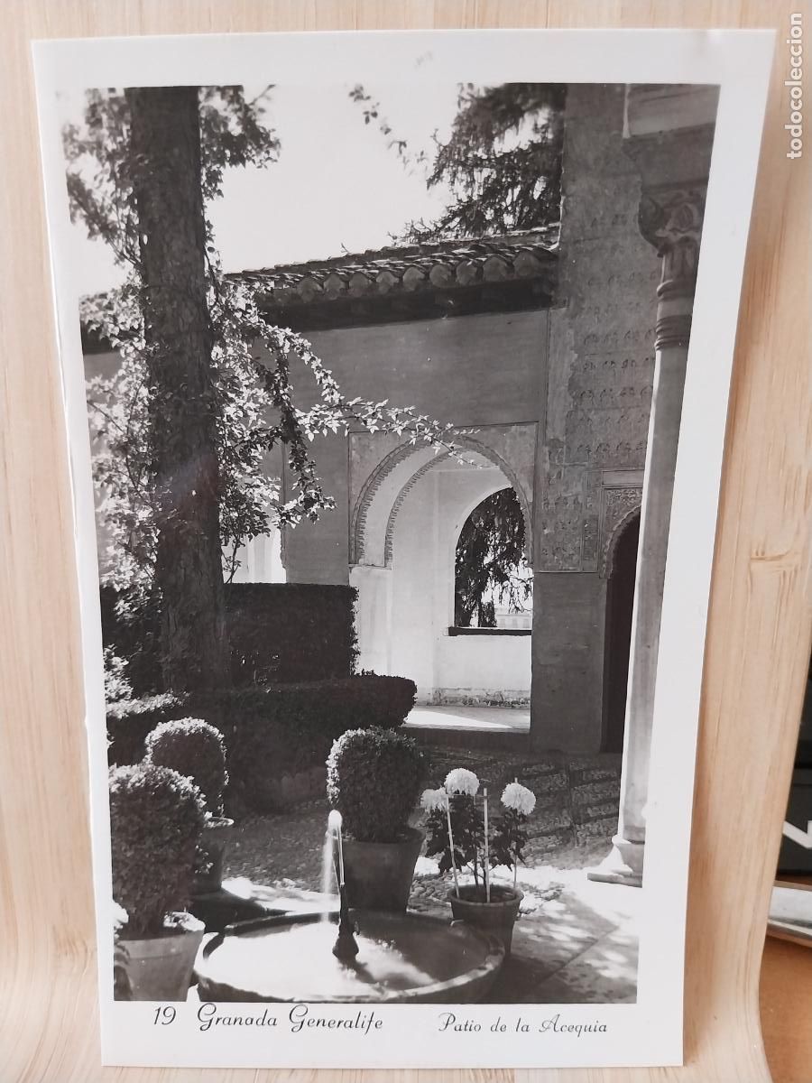 Postales: GRANADA GENERALIFE PATIO ACEQUIA POSTAL 19 SC ORIGINAL BN PRECIOSA