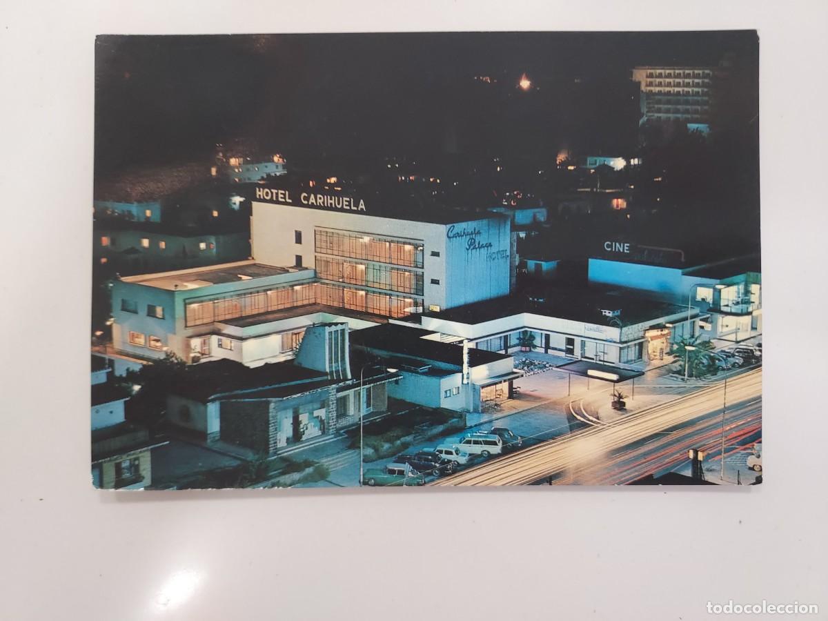 Postales: POSTAL TORREMOLINOS VISTA NOCTURNA DE LA CARIHUELA. HOTEL. 1969. SIN CIRCULAR. MALAGA