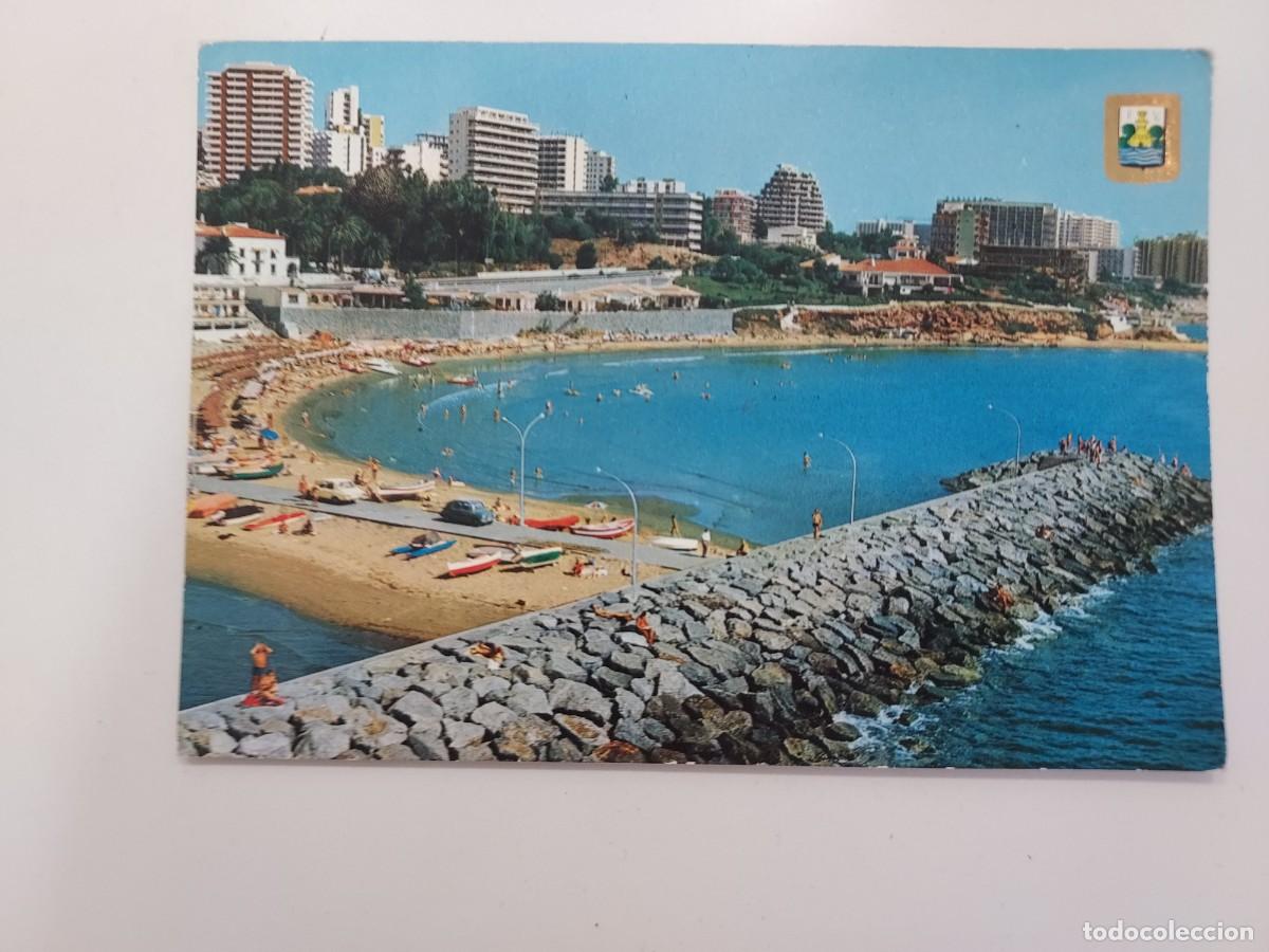 Postales: POSTAL TORREMOLINOS BENALMADENA COSTA PUERTO DEPORTIVO Y PLAYA. 1975. SIN CIRCULAR. MALAGA