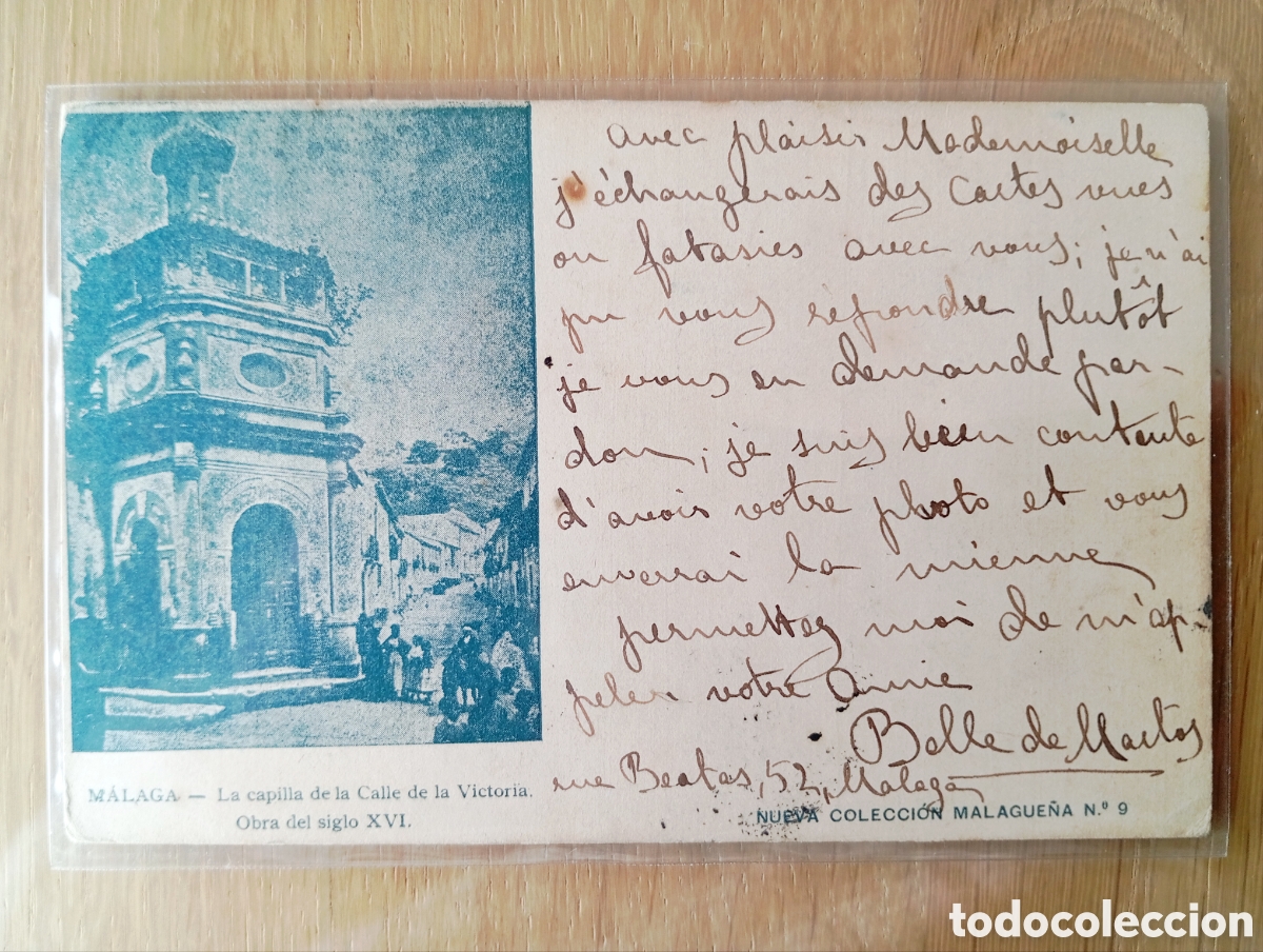 Postales: POSTAL M&Aacute;LAGA CAPILLA DE LA CALLE VICTORIA NUEVA COLECCI&Oacute;N MALAGUE&Ntilde;A 9 CIRCULADA 1902 REVERSO BONITO