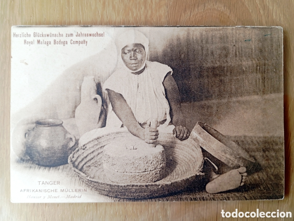 Postales: POSTAL ROYAL M&Aacute;LAGA BODEGA COMPANY COMPA&Ntilde;Y T&Aacute;NGER HAUSER Y MENET ESTUPENDO REVERSO CIRCULADA 1905