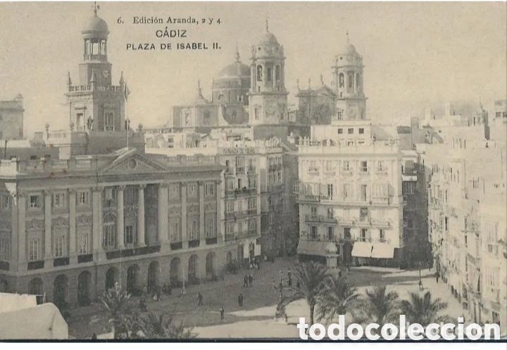 Postales: C&Aacute;DIZ - PLAZA DE ISABEL II - EDICI&Oacute;N ARANDA 2 Y 4 - HAUSER Y MENET, MADRID