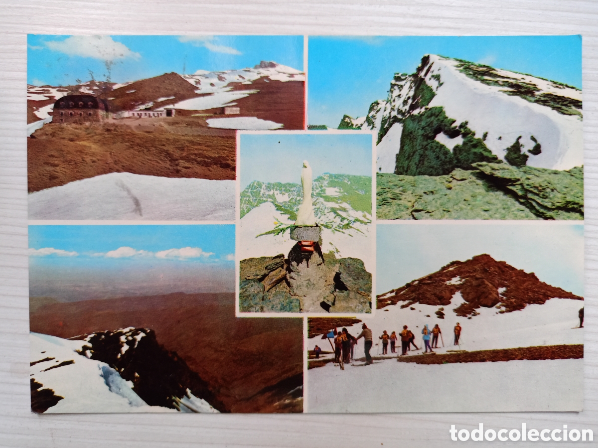 Postales: Antigua postal de Granada Sierra Nevada y virgen de las nieves