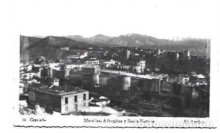 Postales: Espana ++ & Postal, Granada, Murallas Alhambra y Sierra Nevada, Ed. Arribas (12)