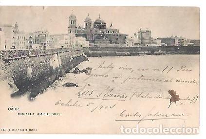 Postales: ANTIGUA POSTAL 863 CADIZ MURALLA PARTE SUR HAUSER Y MENET