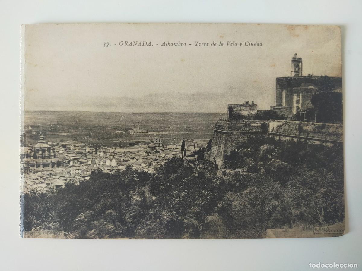 Postales: Tarjeta Postal GRANADA: Alhambra, Torre de la Vela y Ciudad - Postales Casa Reyes - Escrita