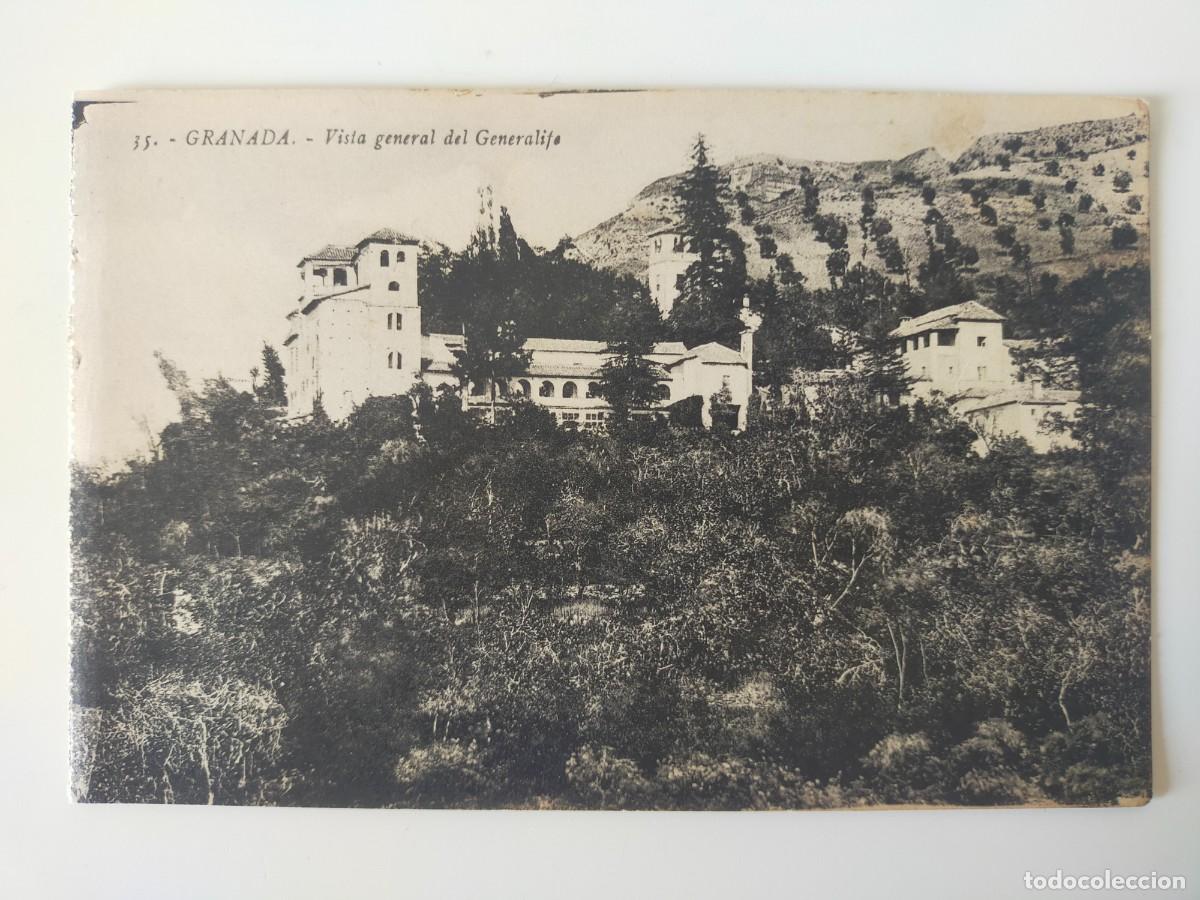 Postales: Tarjeta Postal GRANADA: Vista general del Generalife - Postales Casa Reyes - Escrita