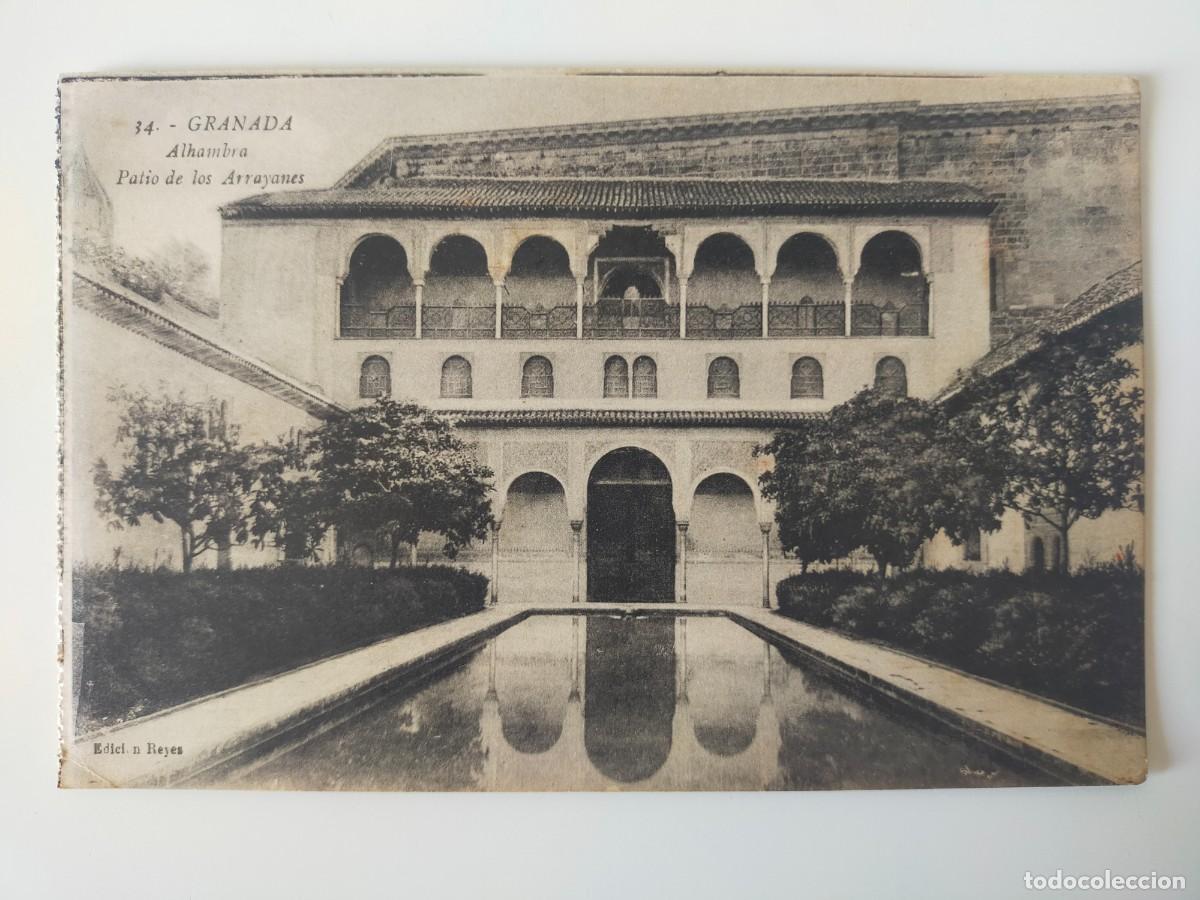 Postales: Tarjeta Postal GRANADA: Alhambra, Patio de los Arrayanes - Postales Casa Reyes - Escrita