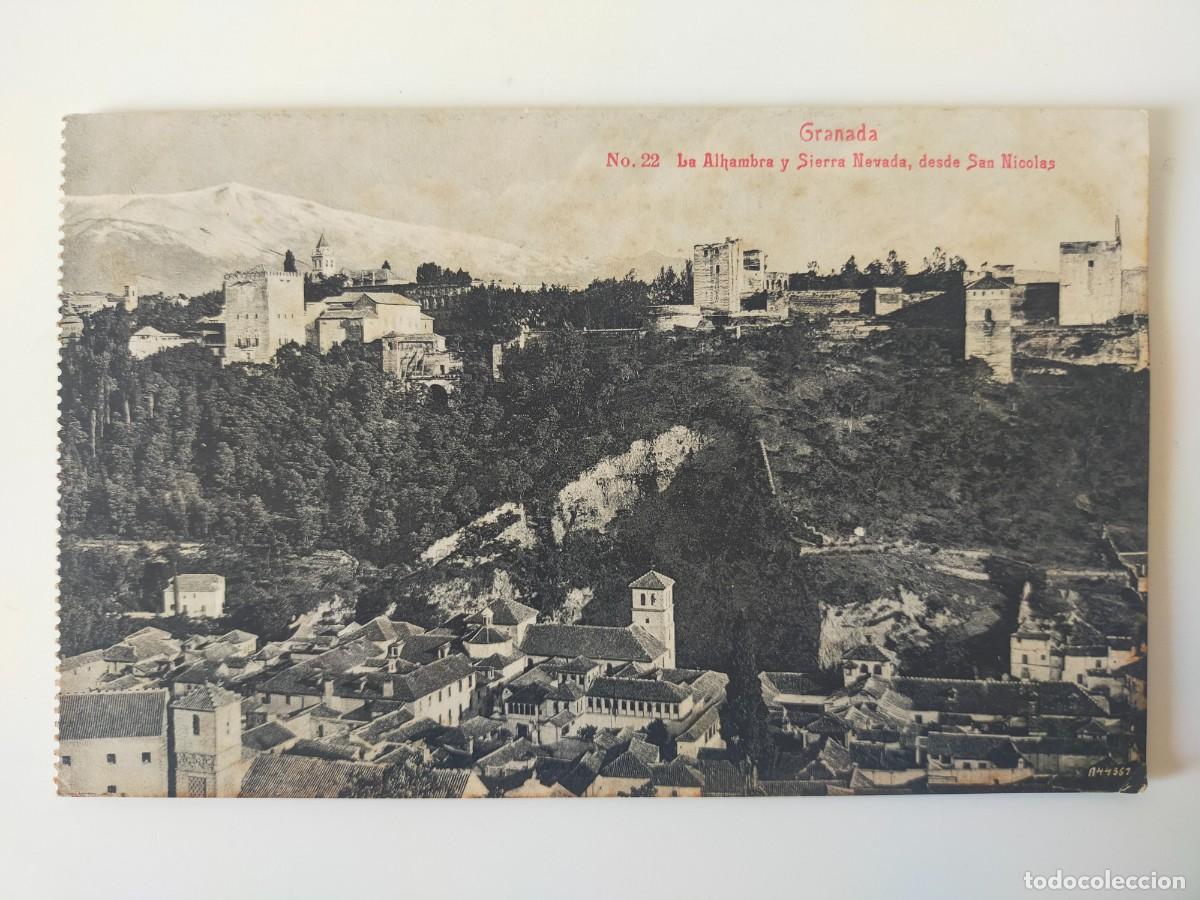 Postales: Tarjeta Postal GRANADA: La Alhambra y Sierra Nevada desde San Nicolas - Enrique Linares - S/C