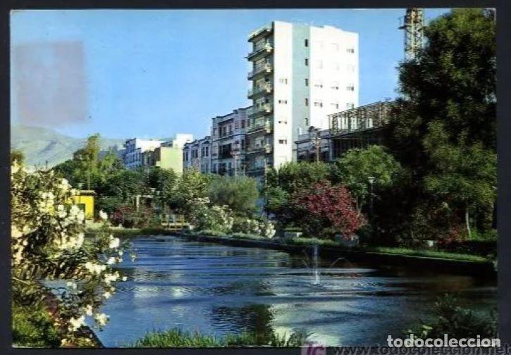 Postales: Almer&iacute;a. *Parque de Jos&eacute; Antonio. Estanque* Ed. F. Gallegos n&ordm; 110. Circulada 1968.