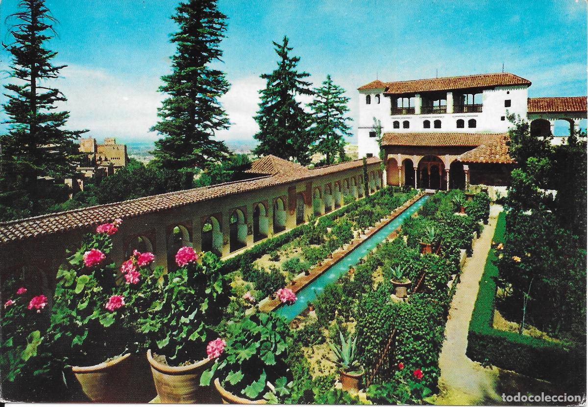 Postales: [POSTAL] Generalife. Patio de los Surtidores. Granada (circulada)