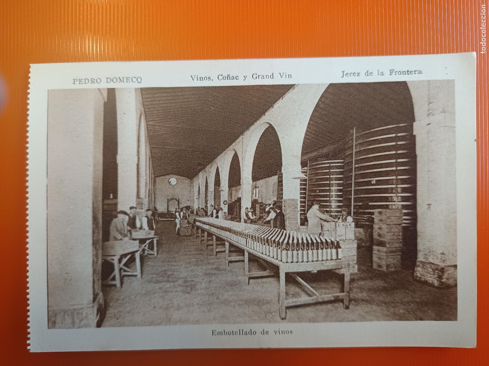 Postales: POSTAL PEDRO DOMECQ, VINOS CO&Ntilde;AC, JEREZ DE LA FRONTERA CADIZ, EMBOTELLADO DE VINOS, MATEU