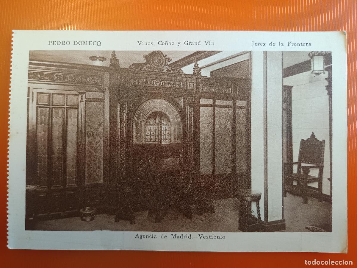Postales: POSTAL PEDRO DOMECQ, VINOS CO&Ntilde;AC, JEREZ DE LA FRONTERA CADIZ, AGENCIA DE MADRID VESTIBULO, MATEU