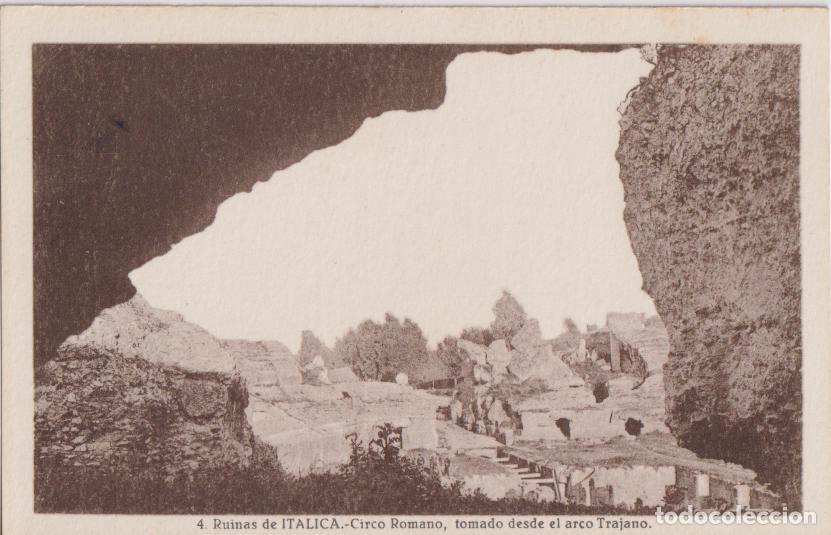 Postales: SANTIPONCE (Sevilla) RUINAS DE ITALICA, CIRCO ROMANO, DESDE EL ARCO TRAJANO - L.ROISIN N&ordm;4 - S/C