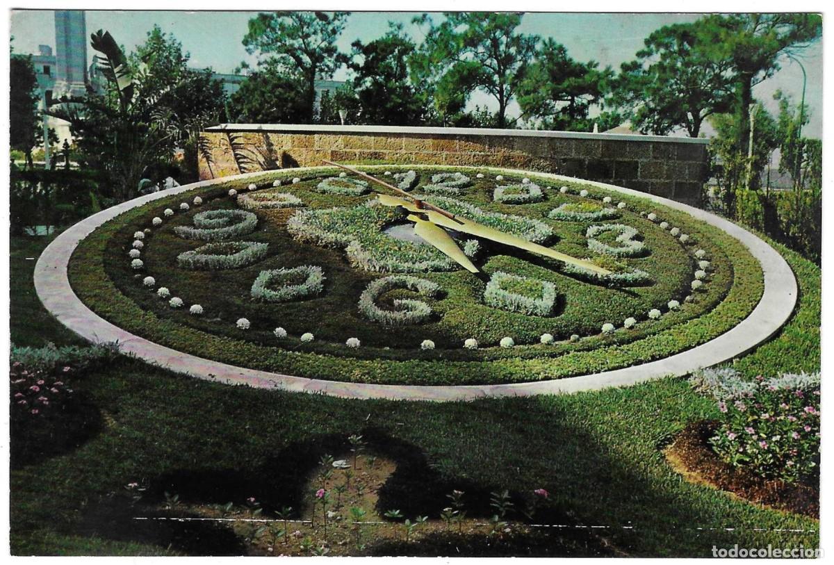 Postales: Postal C&aacute;diz. Plaza de Espa&ntilde;a. Reloj Floral. ref. 7-anda96