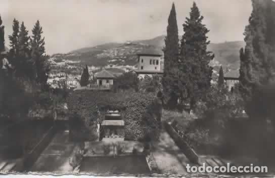 Postales: GRANADA ESCRITA ALHAMBRA JARDINES DE PARTAL