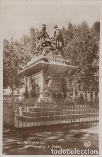 Postales: GRANADA SIN ESCRIBIR MONUMENTO A COLON