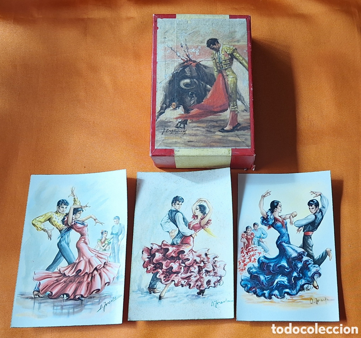 Postales: Antigua Caja Toros y Postales - Sevillanas - Flamenco -