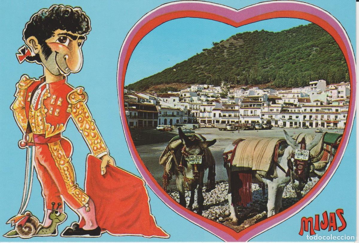 Postales: (37) MIJAS. ILUSTRACION DE UN TORERO . BURROS TAXI ... SIN CIRCULAR