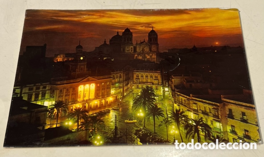 Postales: Postal. Plaza San Juan de Dios. Ayuntamiento y Catedral. C&aacute;diz. A&ntilde;os 70.