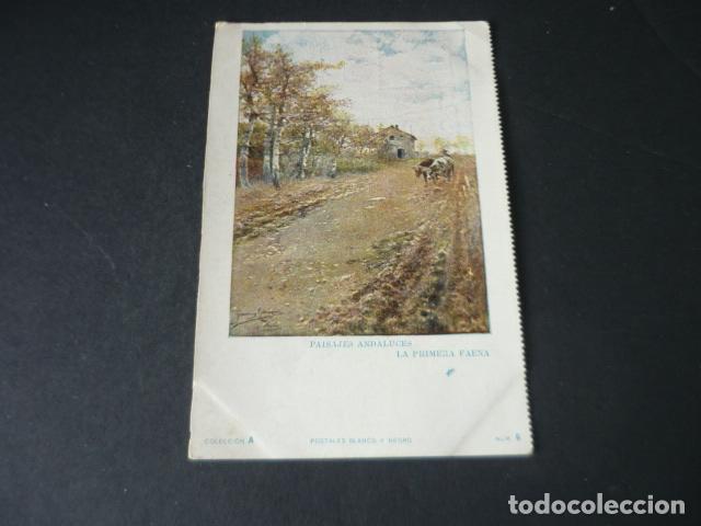 Cartes Postales: LA PRIMERA FAENA PAISAJES ANDALUCES POSTAL COLECCION BLANCO Y NEGRO