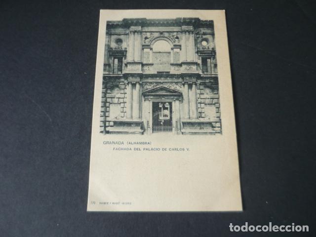 Postales: GRANADA ALHAMBRA FACHADA DEL PALACIO DE CARLOS V HAUSER Y MENET SIN DIVIDIR