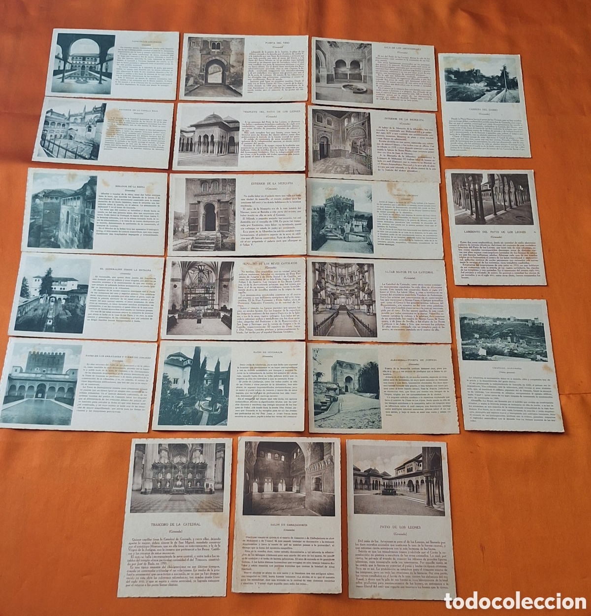 Postales: Lote de 21 Tarjetas Postales de Granada - Alhambra - Publicidad Almac&eacute;n de Sombreros J. Monta&ntilde;ana -