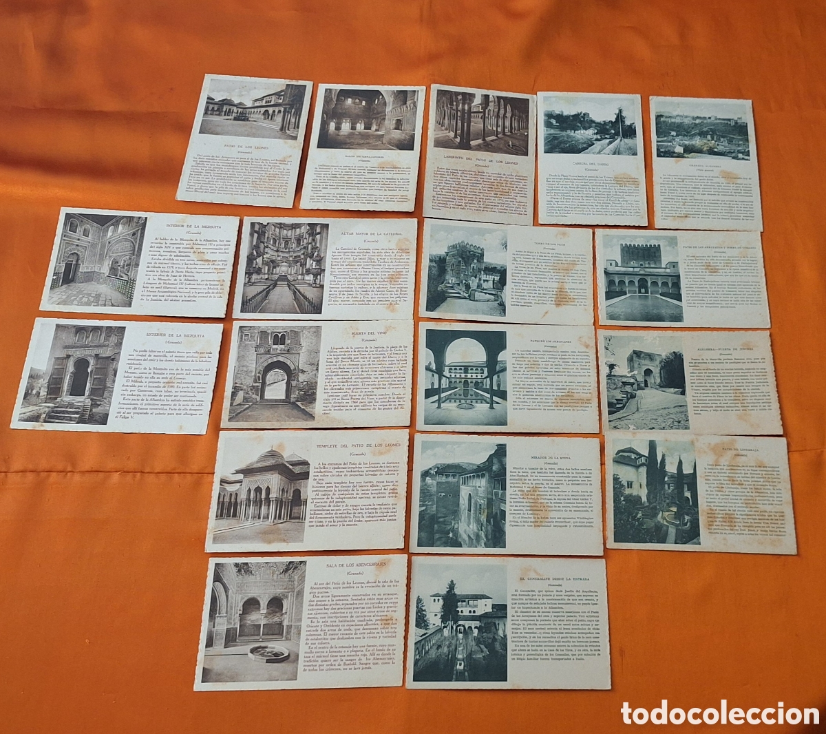 Postales: Lote de 18 Tarjetas Postales de Granada - Alhambra - Publicidad Almac&eacute;n de Sombreros J. Monta&ntilde;ana -
