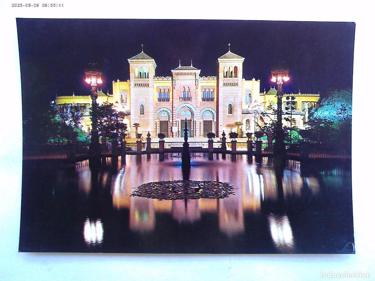 Postales: POSTAL DE SEVILLA : PLAZA DE AMERICA ( MUSEO ARTE Y COSTUMBRES POPULARES ). A&Ntilde;OS 70